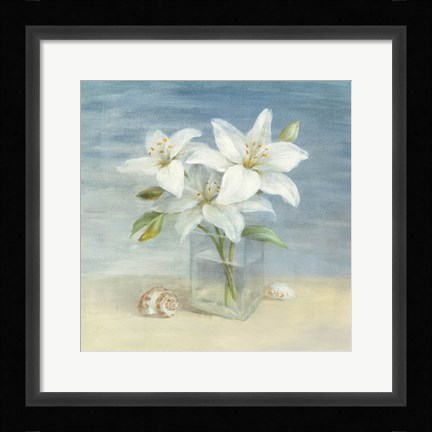 Framed Lilies and Shells Print
