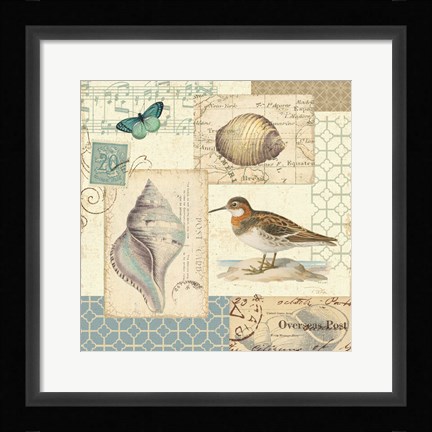 Framed Coastal Collage II Print