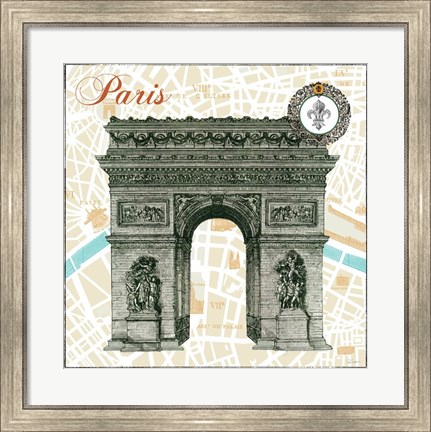 Framed Monuments des Paris Arc Print
