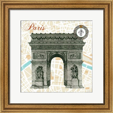 Framed Monuments des Paris Arc Print