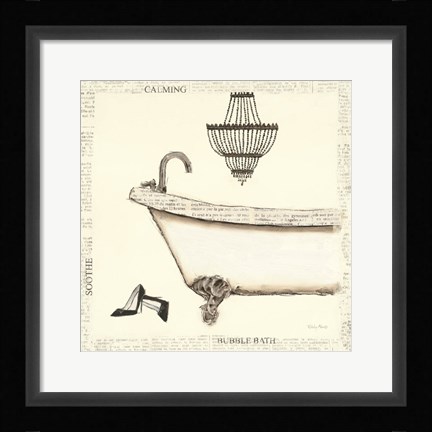 Framed Emily's Boudoir I Bath Print