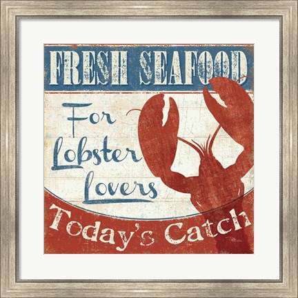 Framed Fresh Seafood I Print