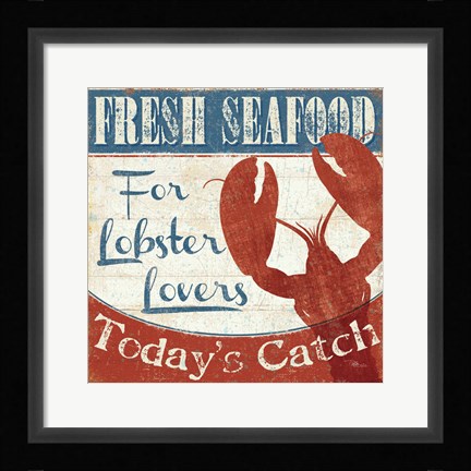 Framed Fresh Seafood I Print