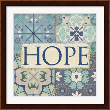 Framed Santorini II - Hope Print