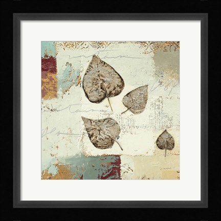 Framed Silver Leaves I Print