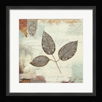 Framed Silver Leaves II Print