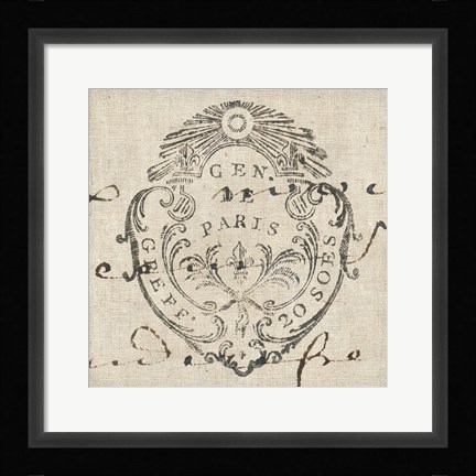 Framed Letter Crest I Print
