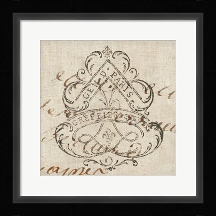 Framed Letter Crest III Print