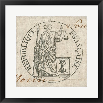 Framed Letter Crest V Print