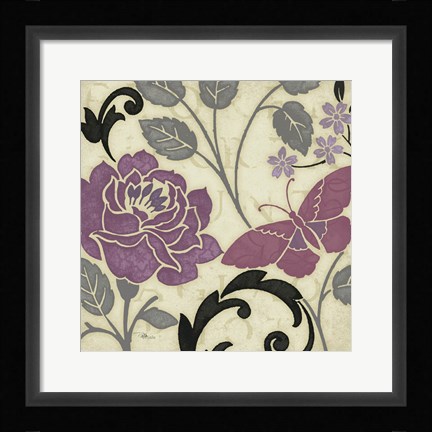 Framed Perfect Petals I Lavender Print