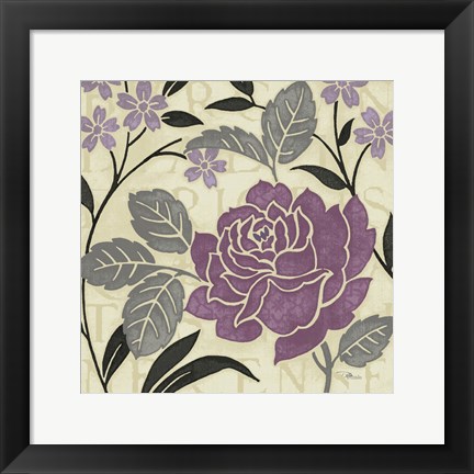 Framed Perfect Petals II Lavender Print