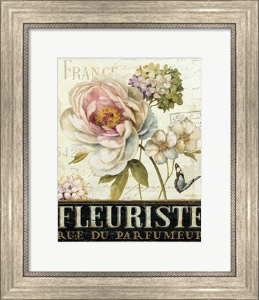 Framed Marche de Fleurs III Print
