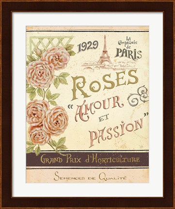 Framed French Seed Packet I Print