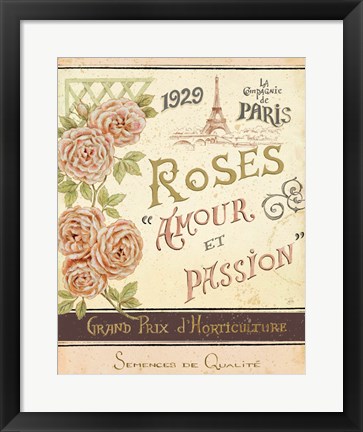 Framed French Seed Packet I Print