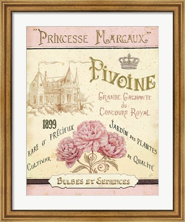 Framed French Seed Packet III Print