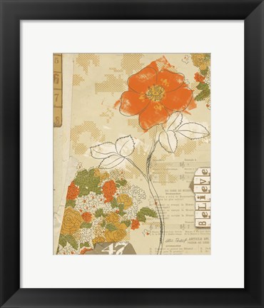 Framed Collaged Botanicals I Print