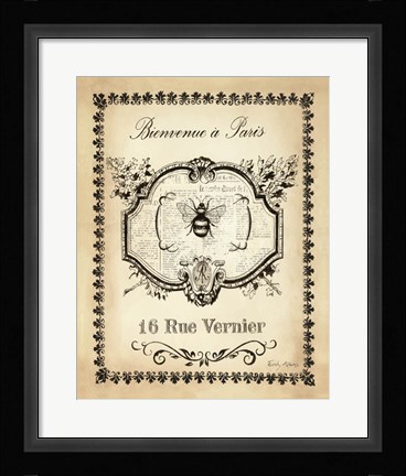 Framed Paris Bees I Print