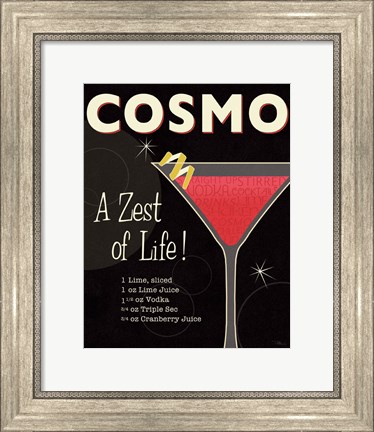 Framed Cocktail Hour II Print