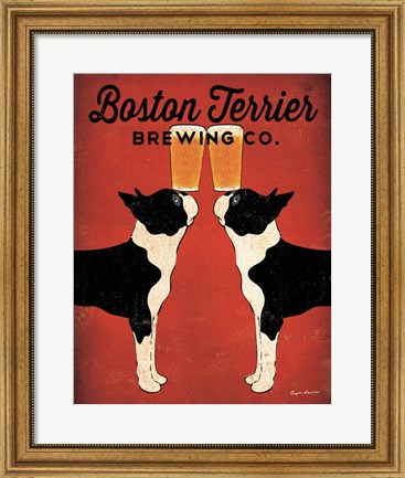 Framed Boston Terrier Brewing Co. Print