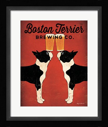 Framed Boston Terrier Brewing Co. Print