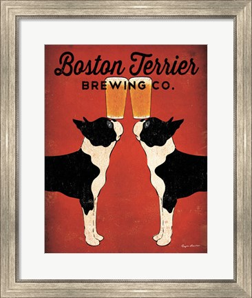 Framed Boston Terrier Brewing Co. Print