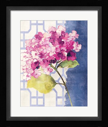 Framed Antique Floral on White I Print