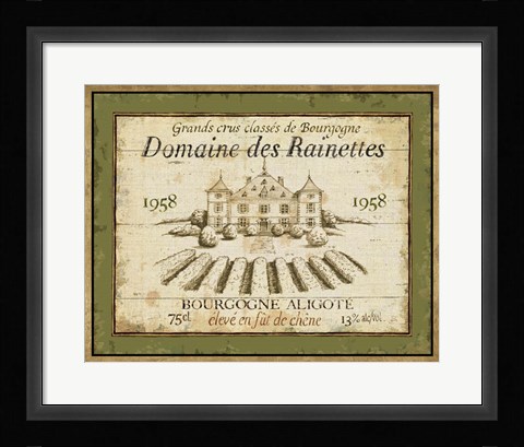 Framed French Wine Label III Print