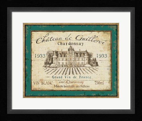 Framed French Wine Label IV Print