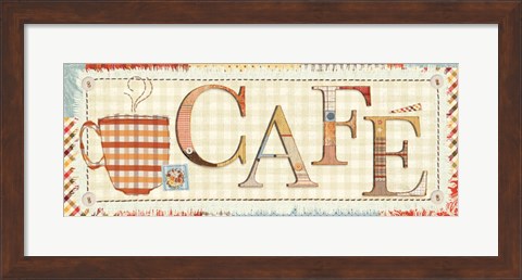 Framed Patchwork Cafe I Print