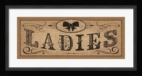Framed Le Restroom Burlap I Print