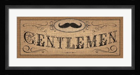 Framed Le Restroom Burlap II Print