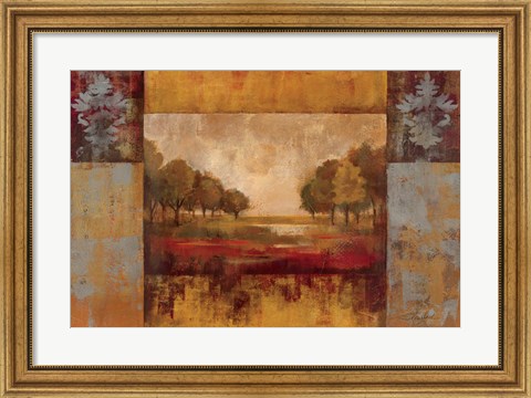 Framed Landscape in Gold Print