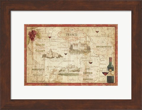 Framed Wine Map Print