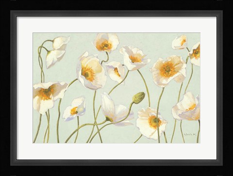 Framed White and Bright Poppies Print