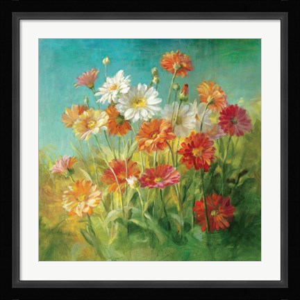 Framed Painted Daisies Print