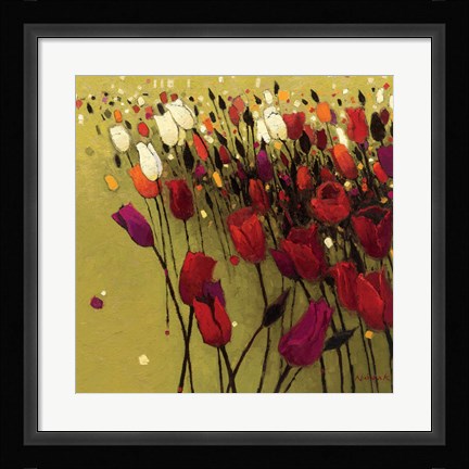 Framed Tulip Drift Green Print