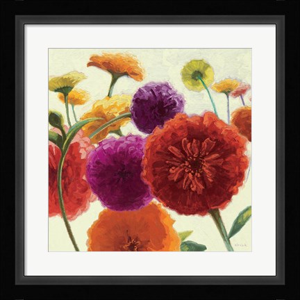 Framed Pure Palette Zinnias Print