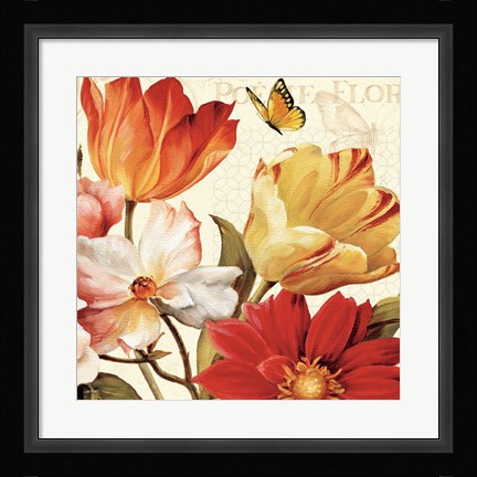 Framed Poesie Florale III Crop Print