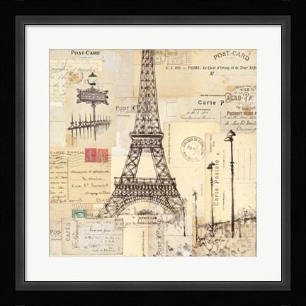 Framed Paris Collage II Print