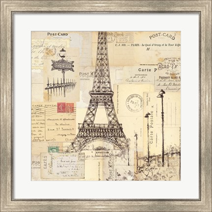 Framed Paris Collage II Print