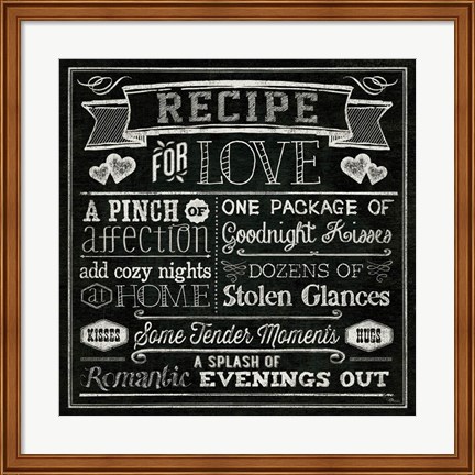 Framed Thoughtful Recipes III Print