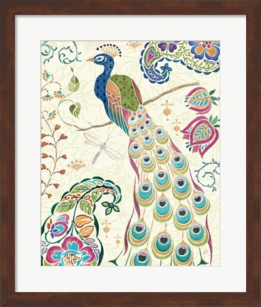 Framed Peacock Fantasy III Print