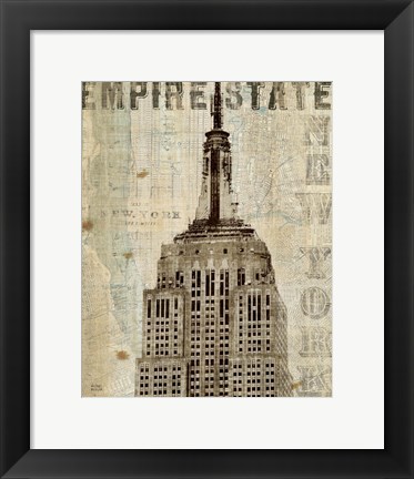 Framed Vintage NY Empire State Building Print