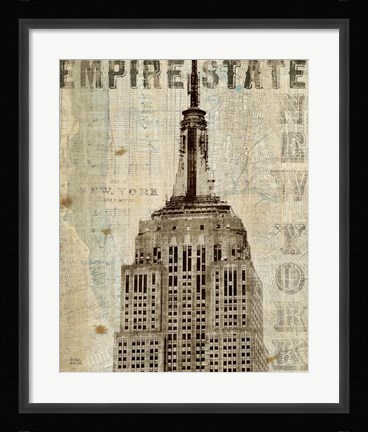 Framed Vintage NY Empire State Building Print