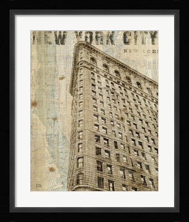 Framed Vintage NY Flat Iron Print