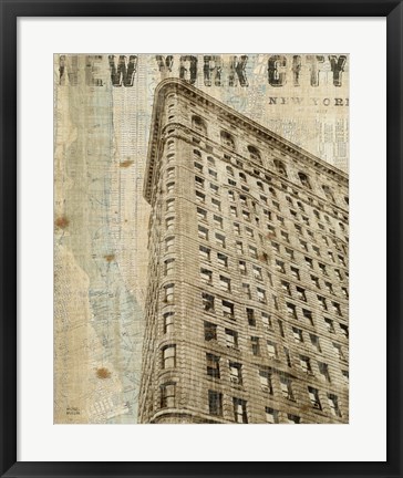 Framed Vintage NY Flat Iron Print