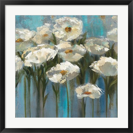 Framed Anemones by the Lake Sq Print