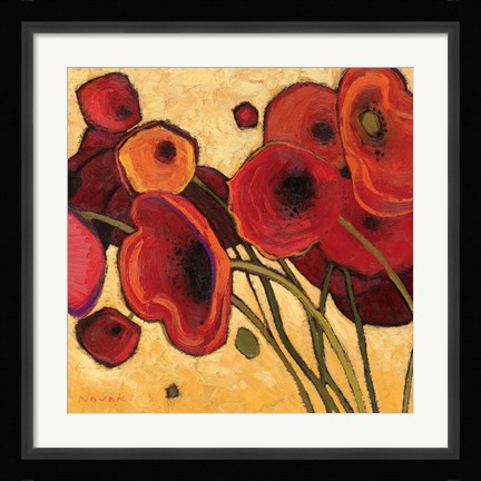 Framed Poppies Wildly I Print