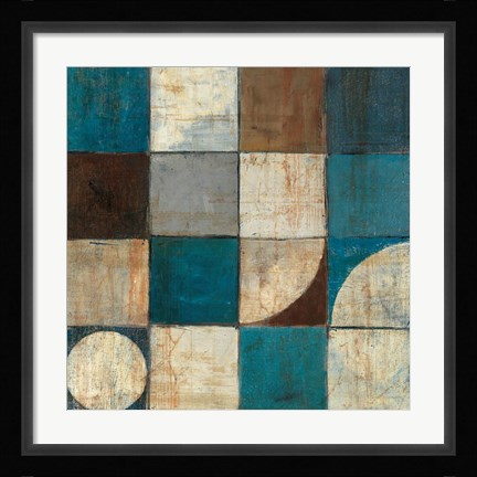 Framed Tango Detail I - Blue Brown Print