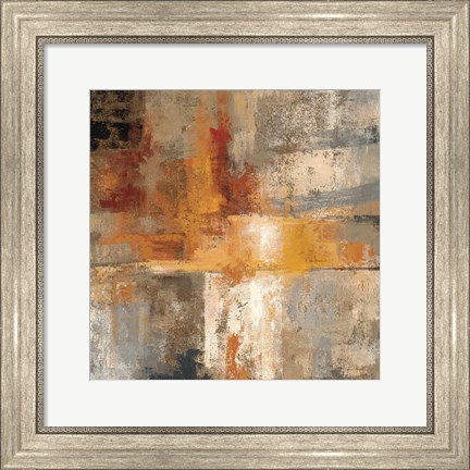 Framed Silver and Amber Crop Print